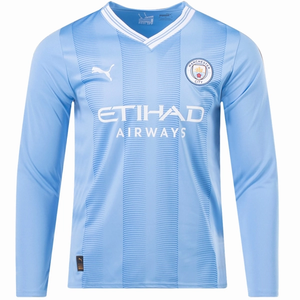 Puma Manchester City Home Long Sleeve Jersey 23/24 (Team Light Blue/Puma White) Comfort-Based Gear