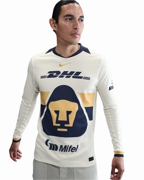 Thermoregulating Technology Nike Pumas UNAM 25/26 Long Sleeve Home Jersey (Sail/Club Gold)