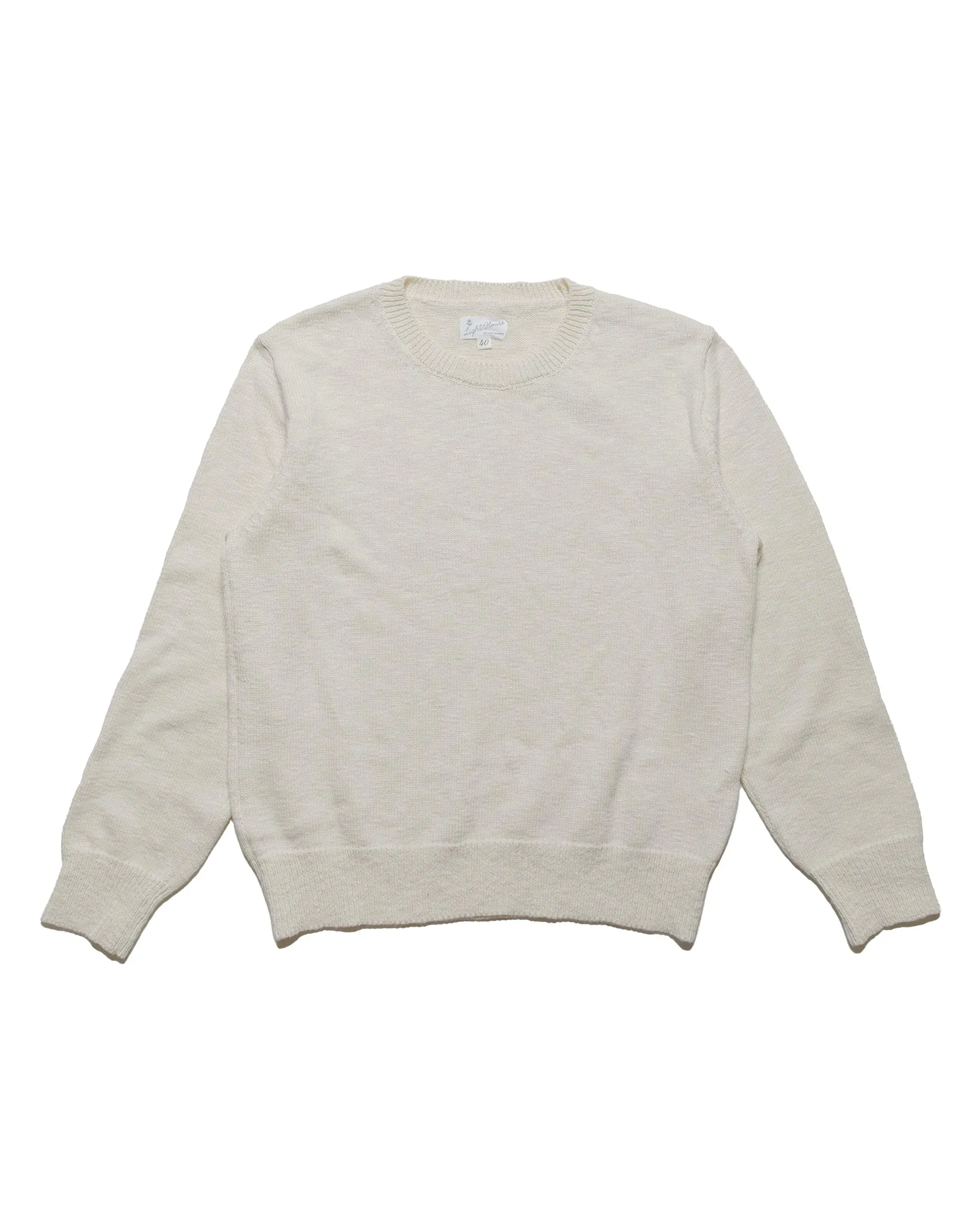 The Real McCoy's MC23014 Cotton Crewneck Sweater Ecru Casual Layers Cold Ready
