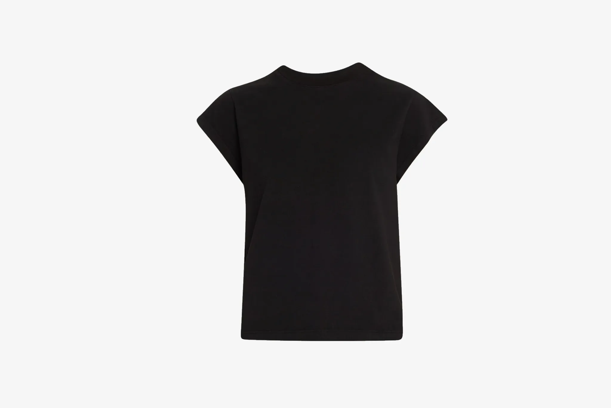 Silver Glow LayeredNeckline AGOLDE "Bryce Cap Sleeve Tee" W - Black