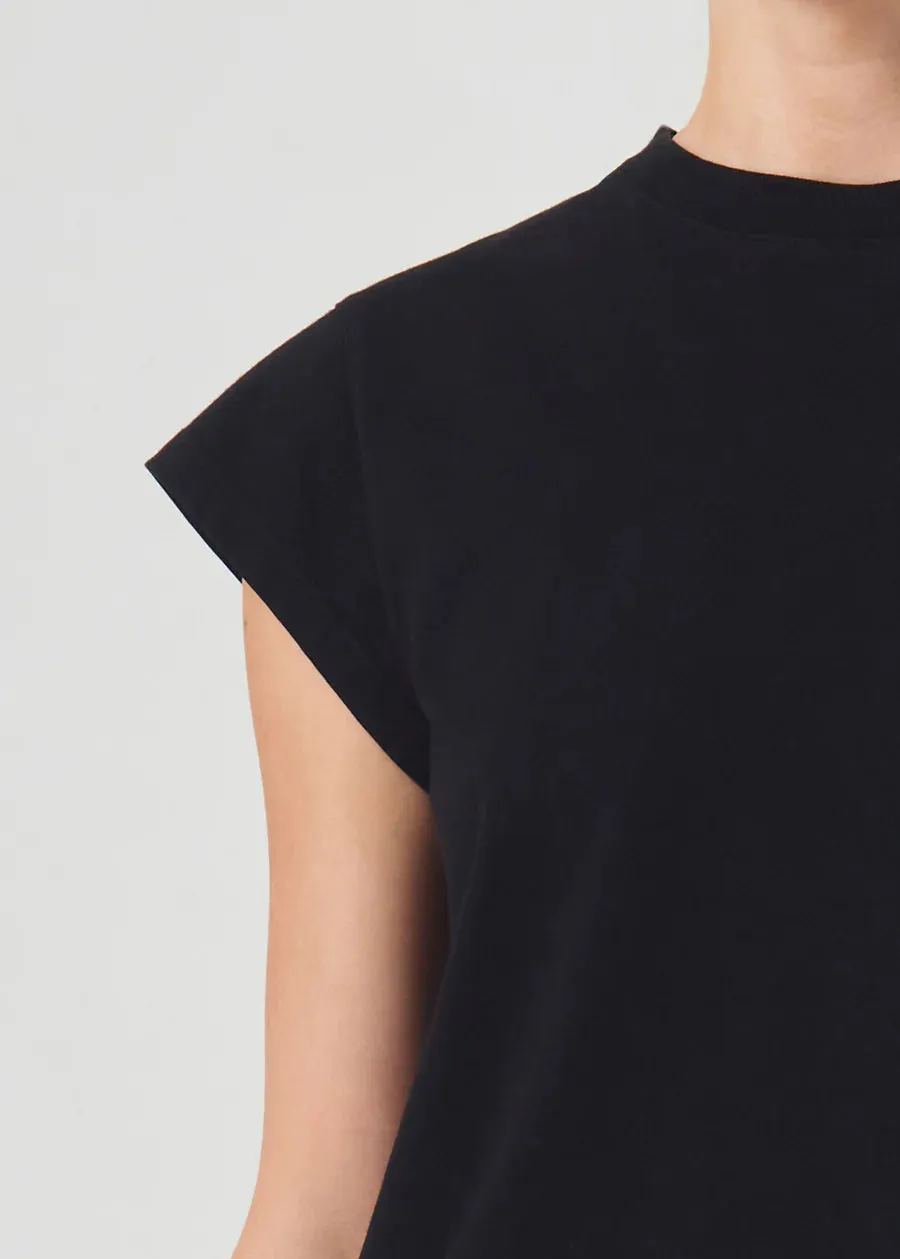 Ethic Core Parisian Chic AGOLDE "Bryce Cap Sleeve Tee" W - Black