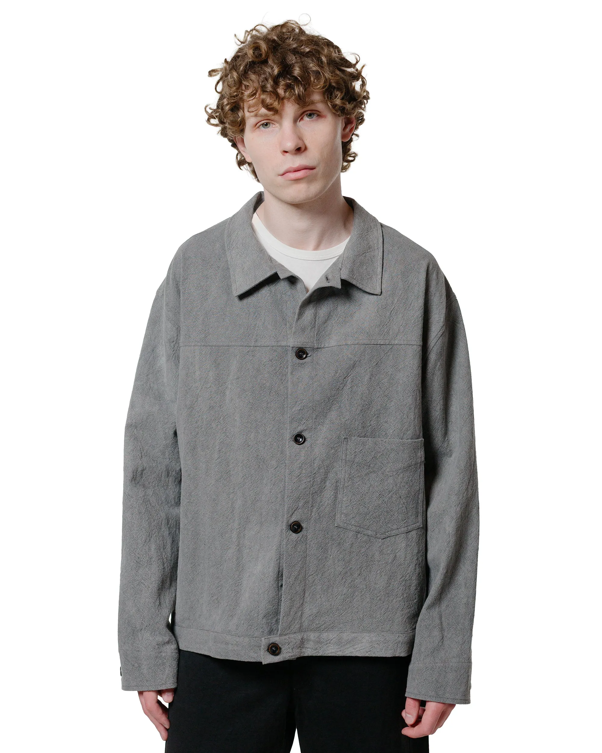Job Interview Timeless elegance Wanze Type 1 Overshirt Cotton Linen Ramie Light Charcoal