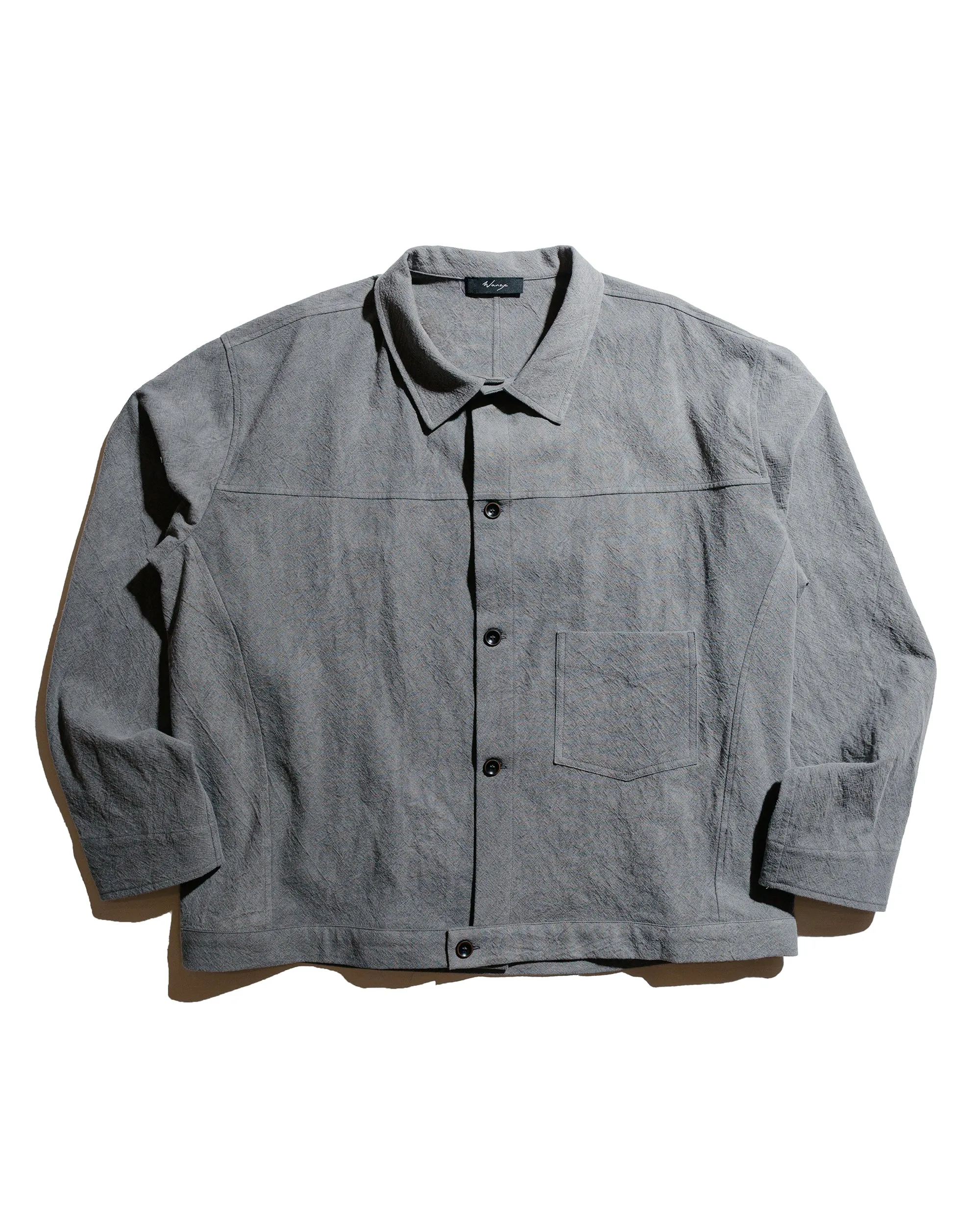 Mature appeal Wanze Type 1 Overshirt Cotton Linen Ramie Light Charcoal