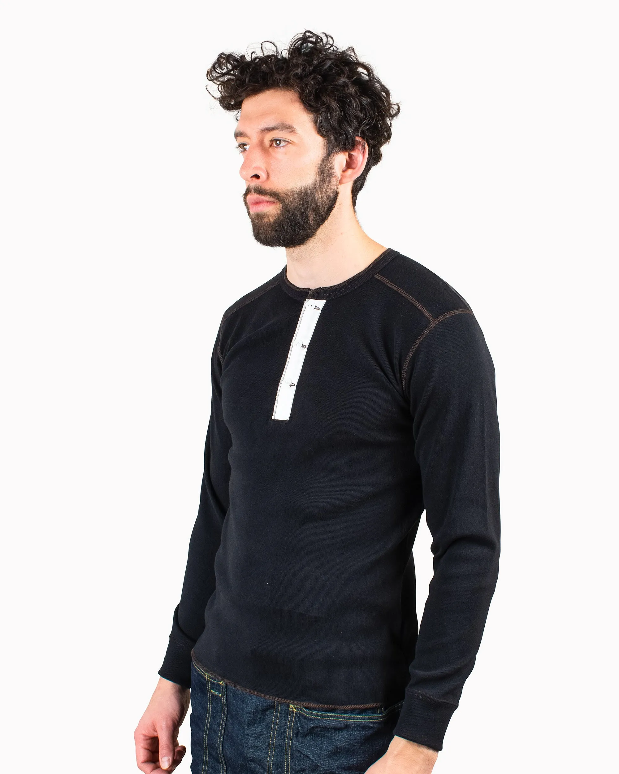 Relaxed Clothing Smart Wear The Real McCoy's MC16117 Union Shirt Long Sleeve Black