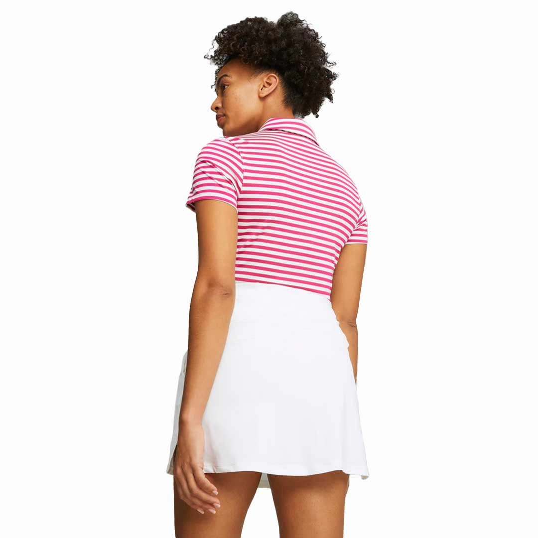 Reinforced Hemline Quick Repair Yarn Puma - Women's MATTR Somer Stripe Short Sleeve Golf Polo (621880 07)
