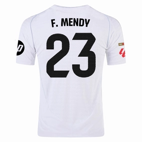 adidas F.Mendy Real Madrid Authentic Home Jersey w/ La Liga Patches 24/25 (White/Black) Dynamic Texture Low Friction Texturing