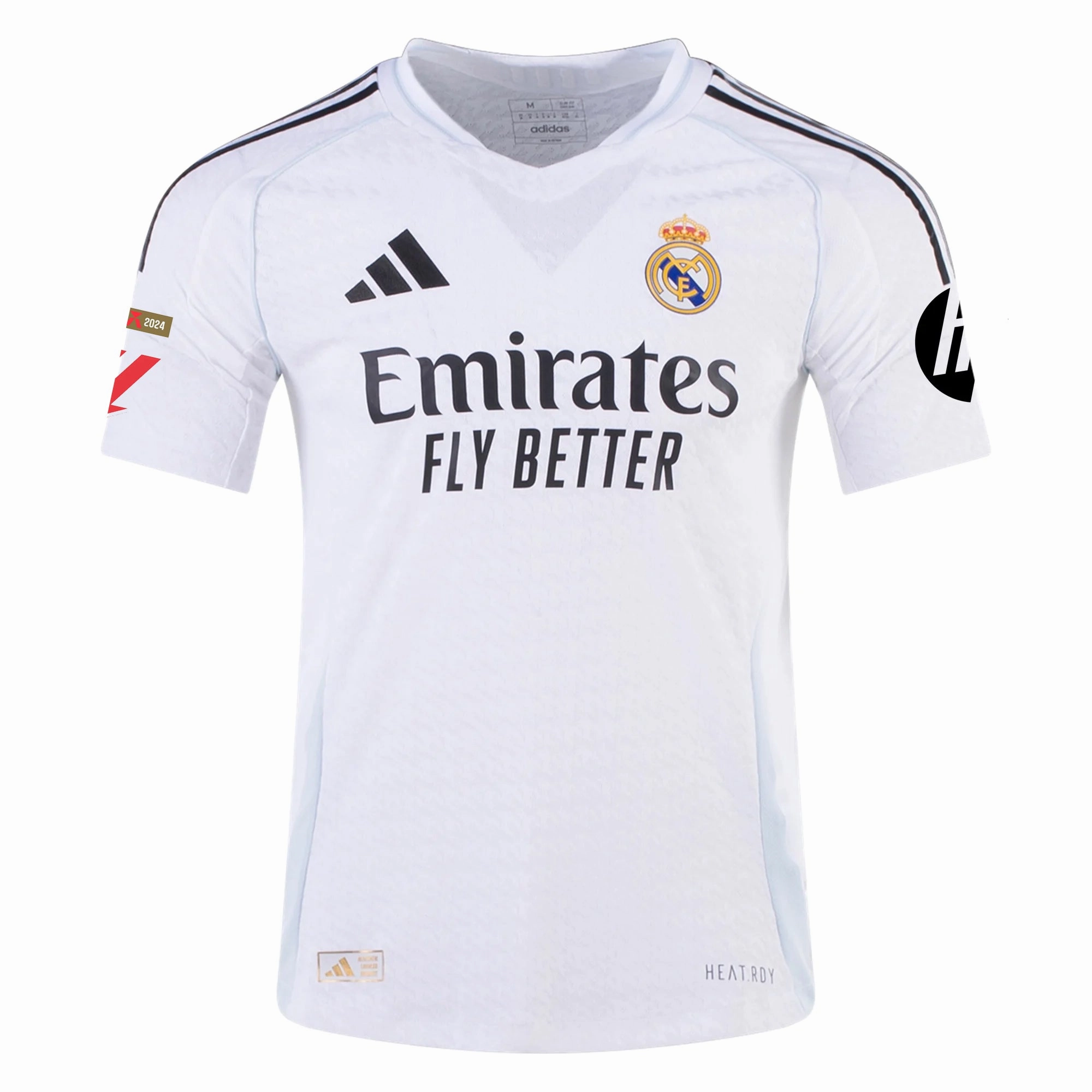 adidas F.Mendy Real Madrid Authentic Home Jersey w/ La Liga Patches 24/25 (White/Black) Modern Look