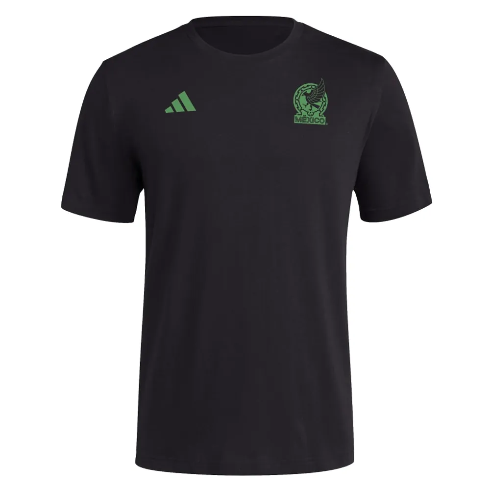 Relaxed and Comfy Hypoallergenic Textile adidas Mexico Badge T-Shirt 24/25 (Black)