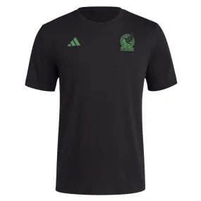 Relaxed and Comfy Hypoallergenic Textile adidas Mexico Badge T-Shirt 24/25 (Black)
