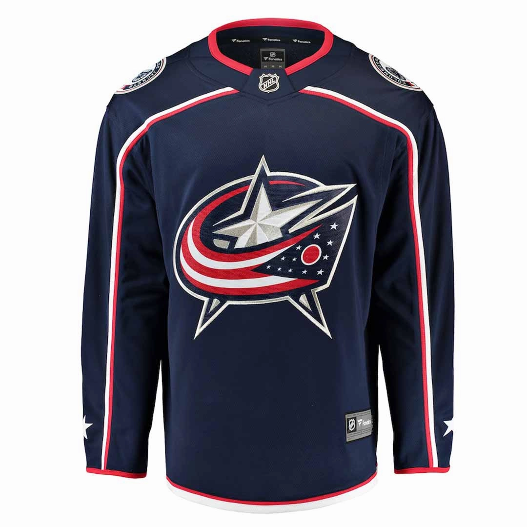 Zip Up Fanatics - Kids' (Youth) Columbus Blue Jackets Home Breakaway Jersey (879Y CBJH 2GD BWH)