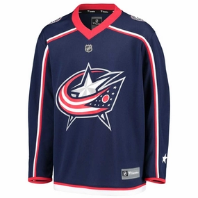 Cool Look Fanatics - Kids' (Youth) Columbus Blue Jackets Home Replica Blank Jersey (265Y CBJH 2GD RJH)