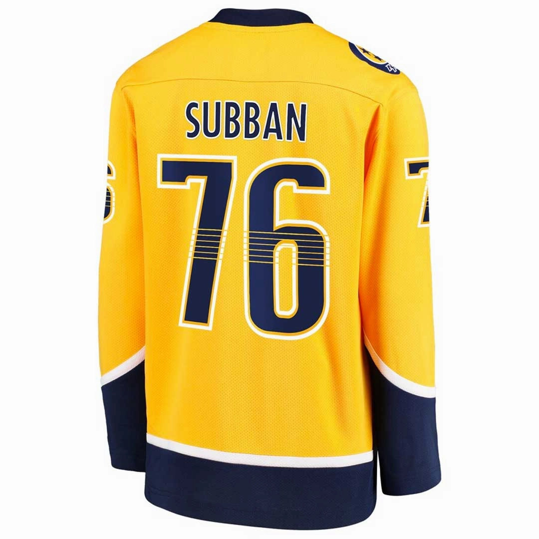 Fanatics - Kids' (Youth) Nashville Predators P.K Subban Home Replica Jersey (265Y NPRH H3H 76S) Abrasion resistant Flex Ribbed Cuffs