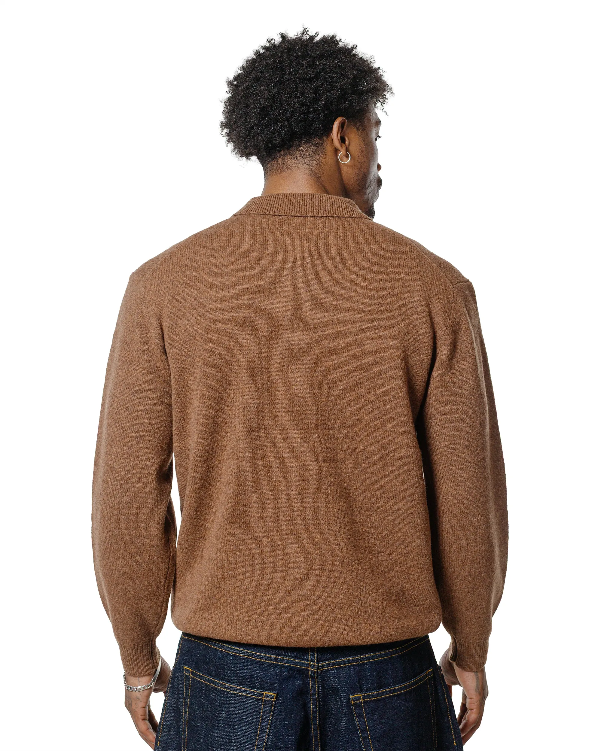 Beams Plus Knit Polo 9G Brown Date night