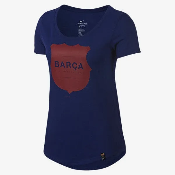 Breathable touch Nike Barcelona Women's Squad T-Shirt (Navy/Maroon)