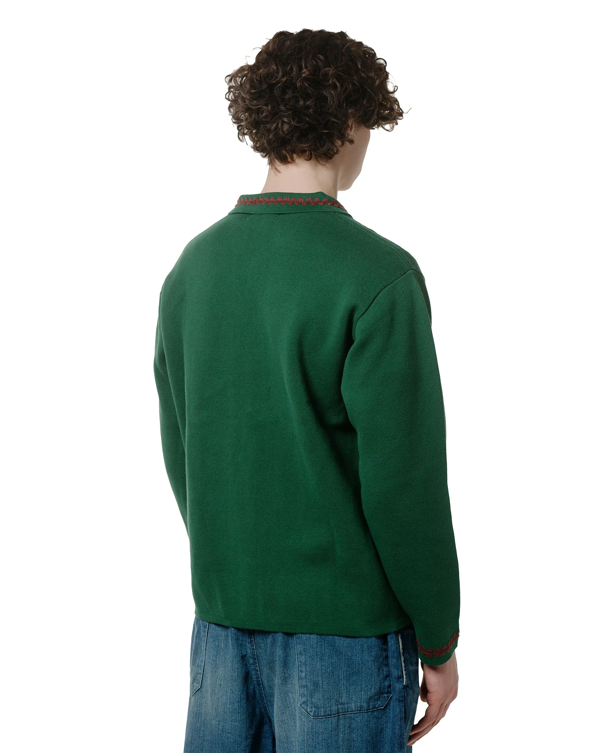 Comfortable fit TTT MSW Knit Polo Cardigan Green