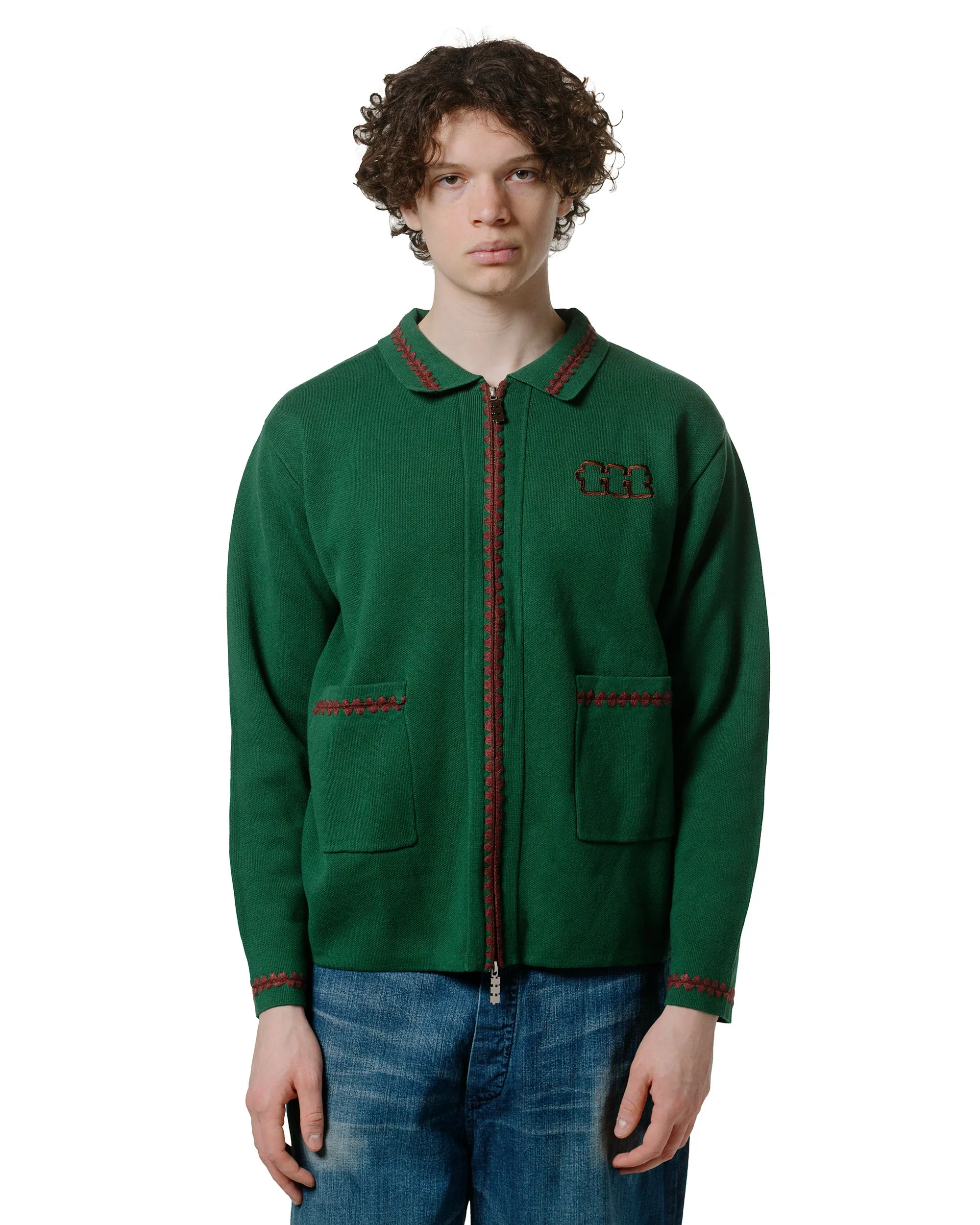 Casual Layers TTT MSW Knit Polo Cardigan Green