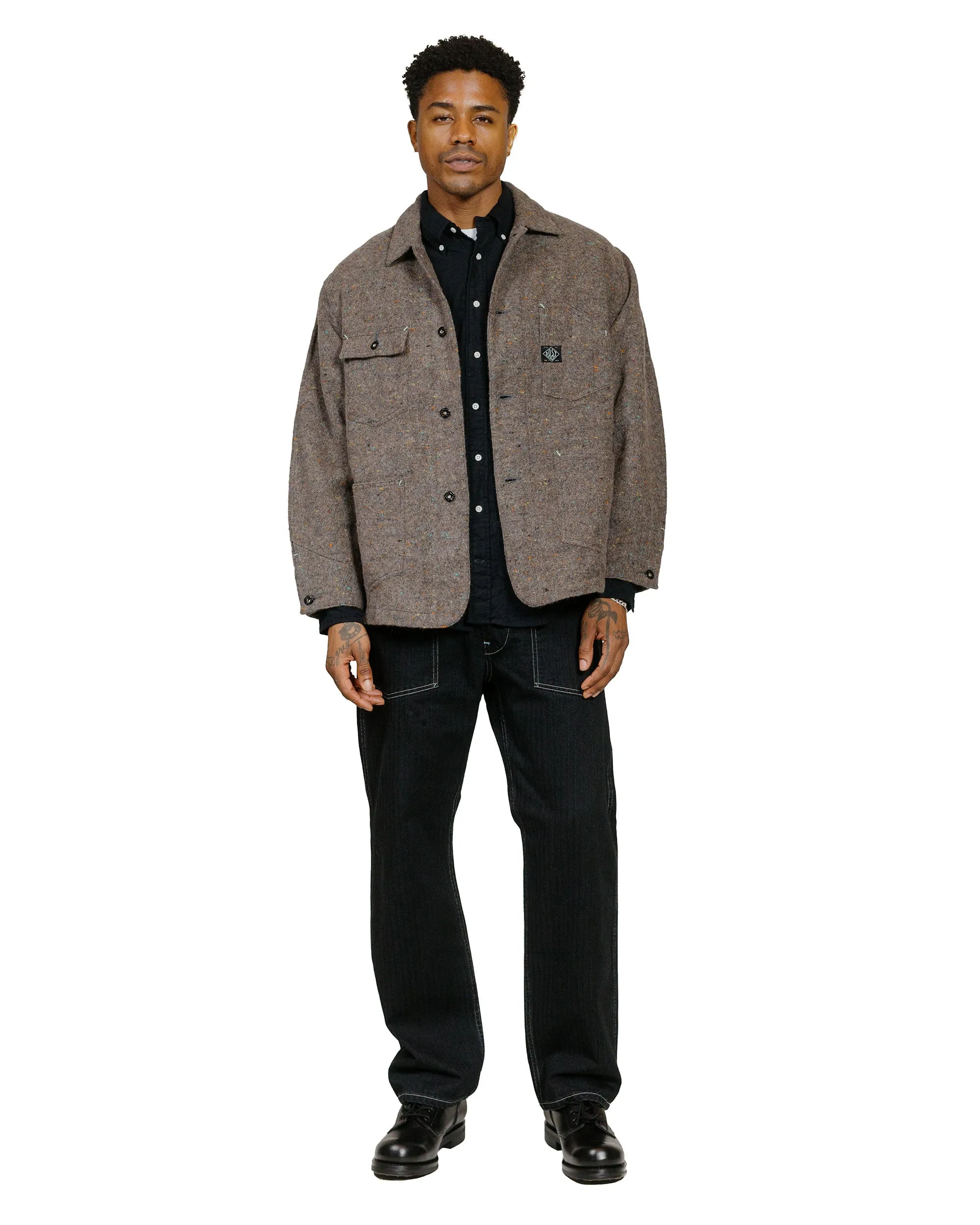 Gitman Vintage Bros. Black Brushed Winter Seersucker Shirt Roomy Cut