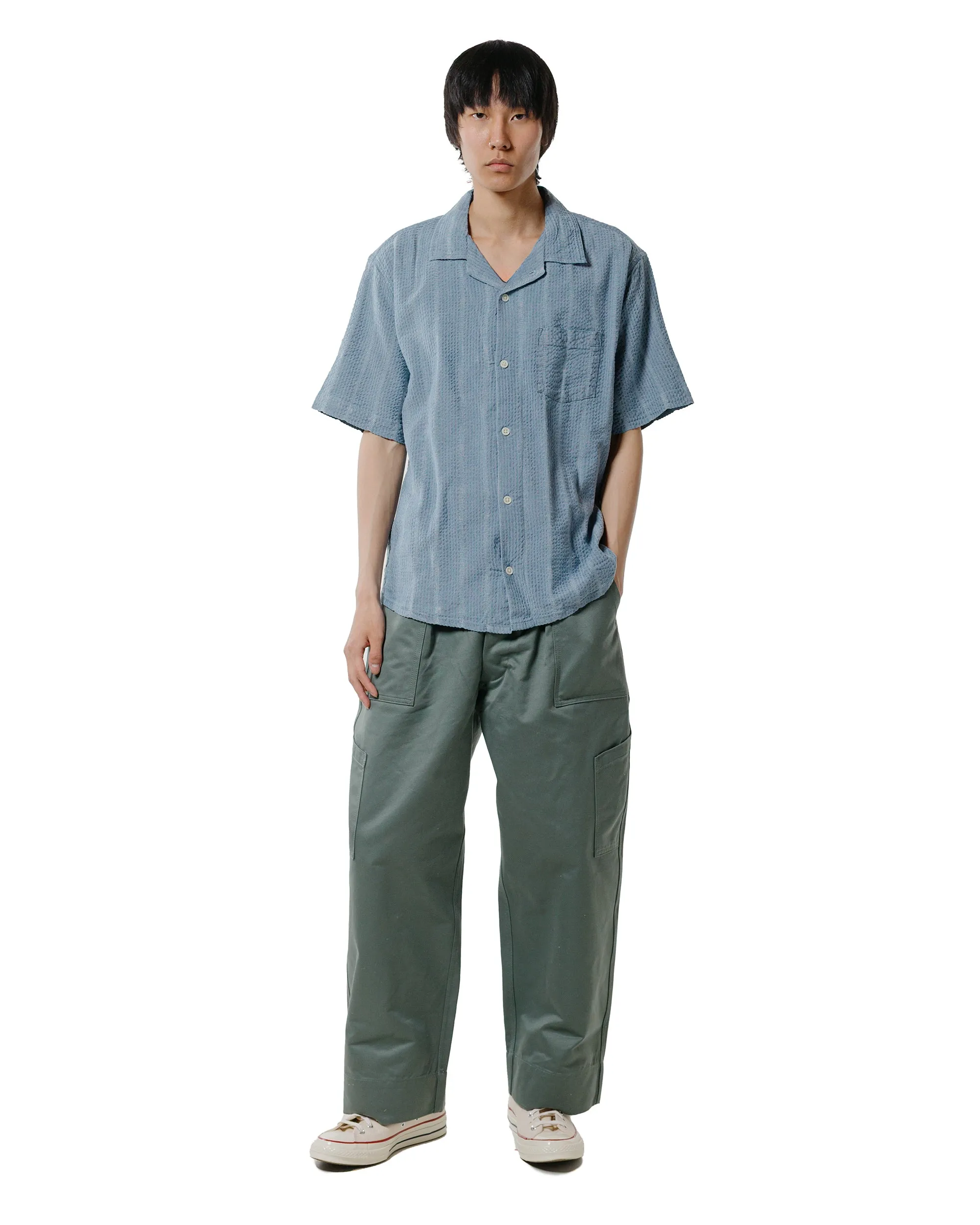 Corridor Striped Seersucker SS Indigo Tagless Design