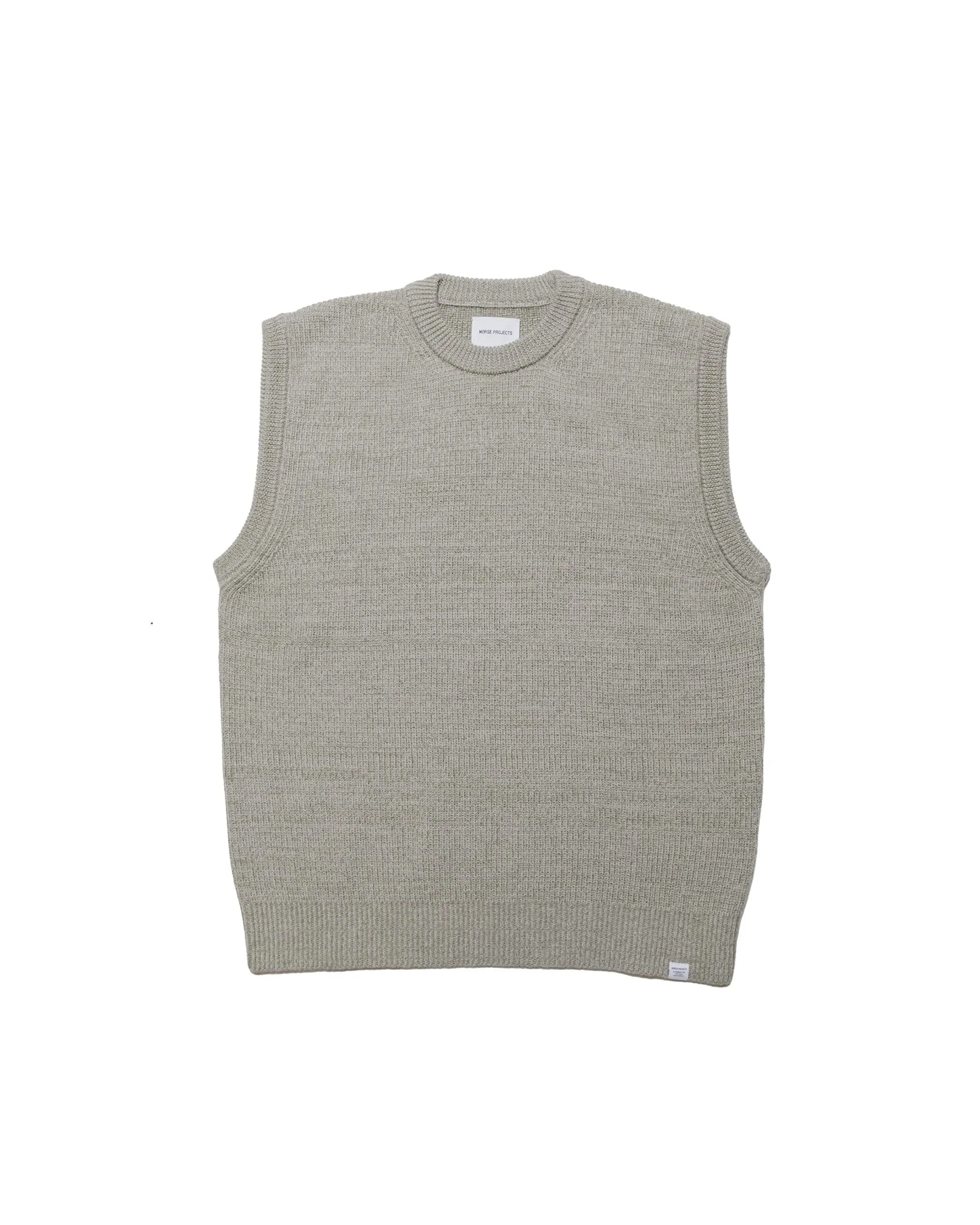 Norse Projects Manfred Wool Cotton Rib Vest Sediment Green Warm Layer City Style