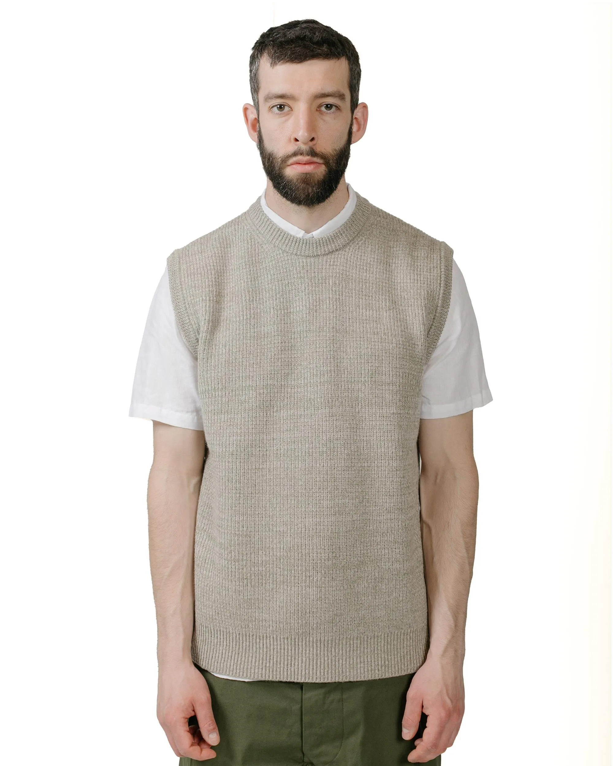 Comfy and Cozy Norse Projects Manfred Wool Cotton Rib Vest Sediment Green