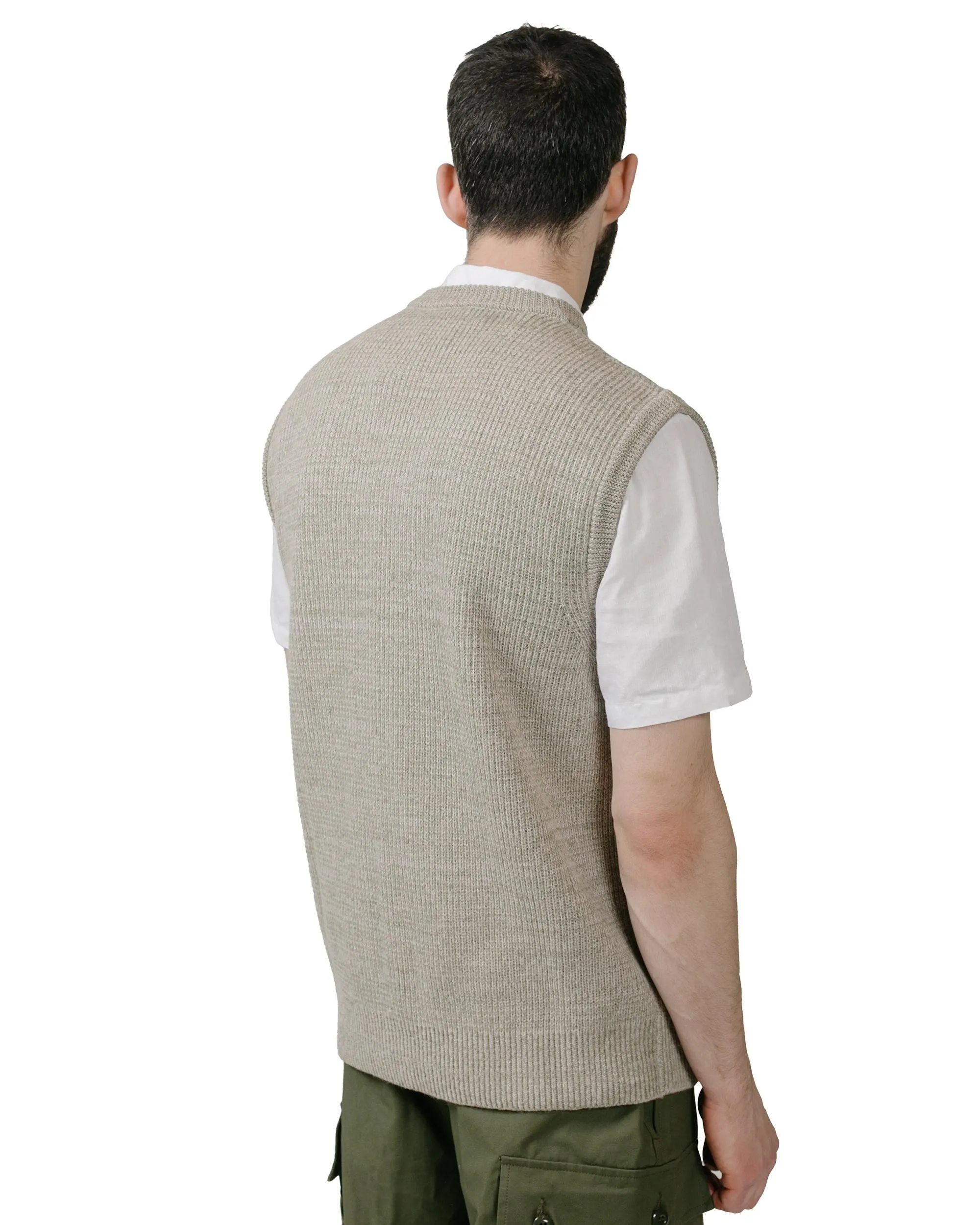 Unique selling points tribal print Norse Projects Manfred Wool Cotton Rib Vest Sediment Green