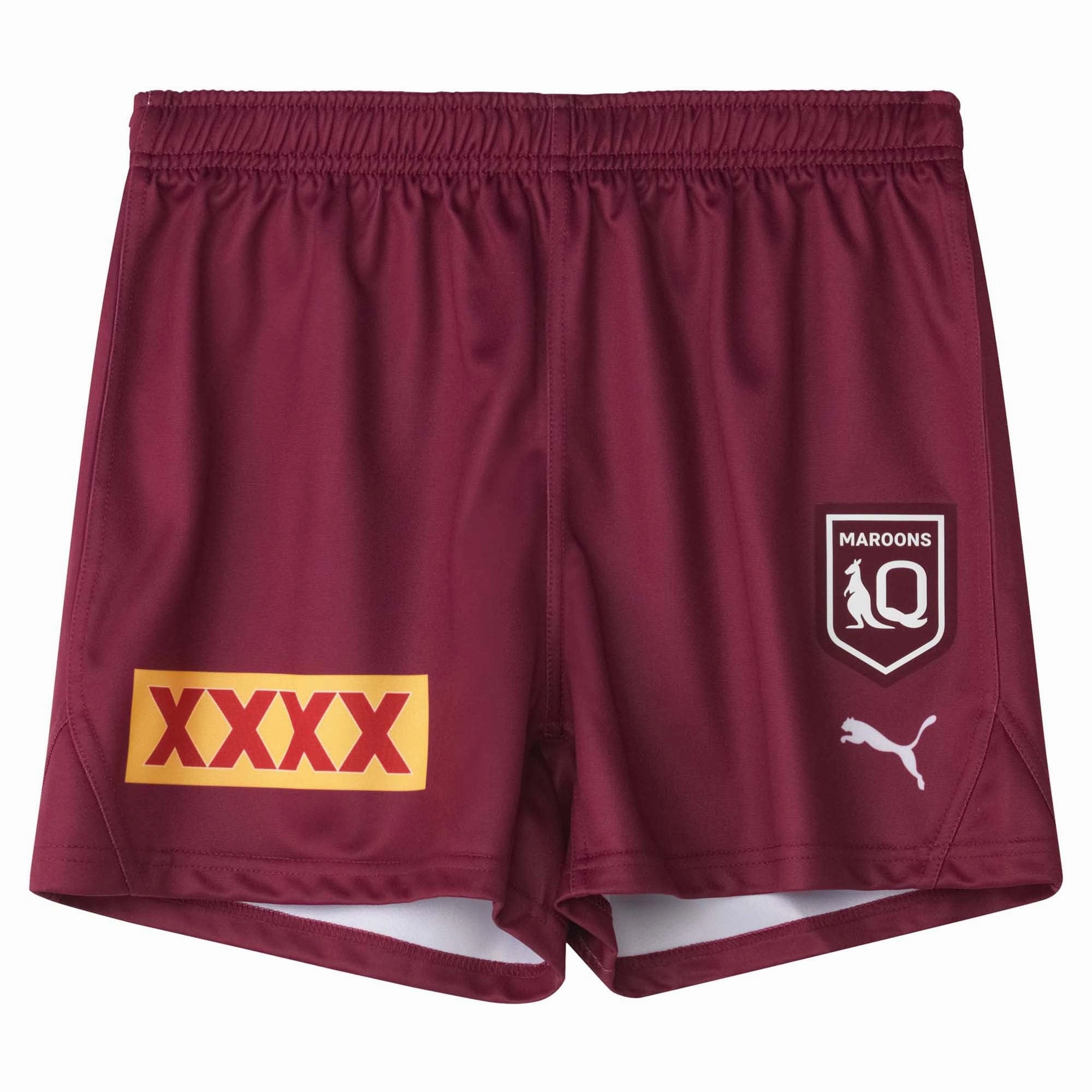 Men's State Of Origin Queensland Maroons 2025 Replica Home Shorts Flexible Training Gear Non Restrictive Cuffs