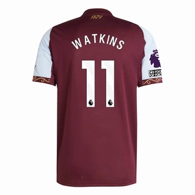 Active Stretch Non Chafing Stitch System adidas Ollie Watkins Men's Aston Villa Home Jersey 25/26 w/ NRFR   EPL Patches (Maroon/Blue)
