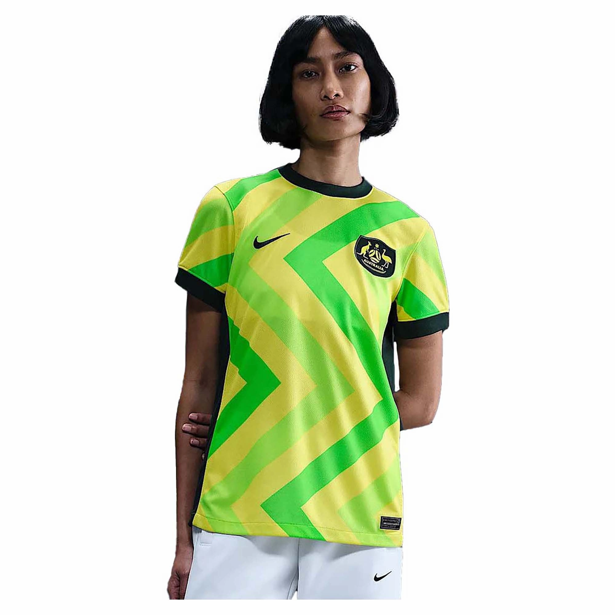 Ergonomic Pattern Design Vented Back Women's Australia 2025/26 Stadium Home Replica Soccer Jersey