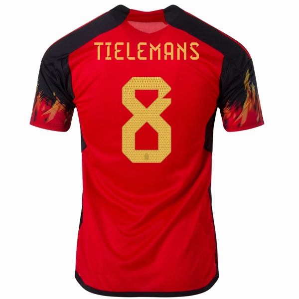adidas Belgium Youri Tielemans Home Jersey 22/23 (Red/Black) Durable Double Stitched Seams