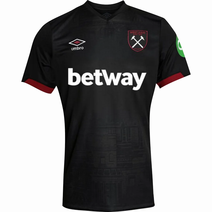 Umbro West Ham Away Jersey 24/25 (Black) Durable Wear Moisture Wicking Material