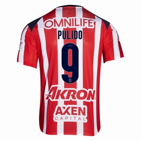 Flexible Shoulder Design Puma Alan Pulido Men's Chivas De Guadalajara Home Jersey 25/26 (Puma Red/White)