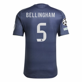 adidas Jude Bellingham Real Madrid Authentic Away Jersey 25/26 w/ Champions League Patches (Legend Ink Tight Motion Relaxed Neckline
