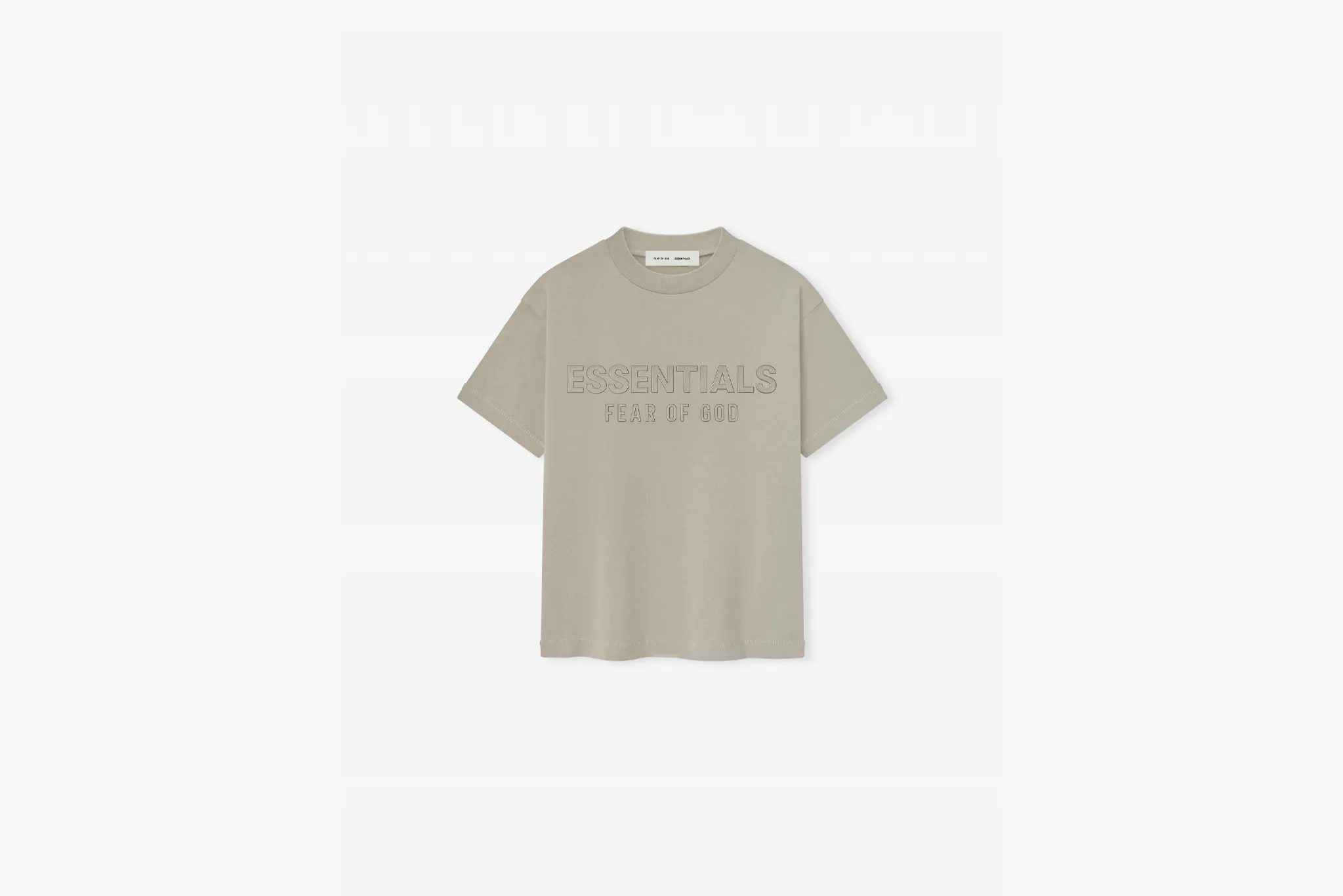 DoubleStitchedEdges Fear of God Essentials "Classic Crew Neck T-Shirt" K - Timber