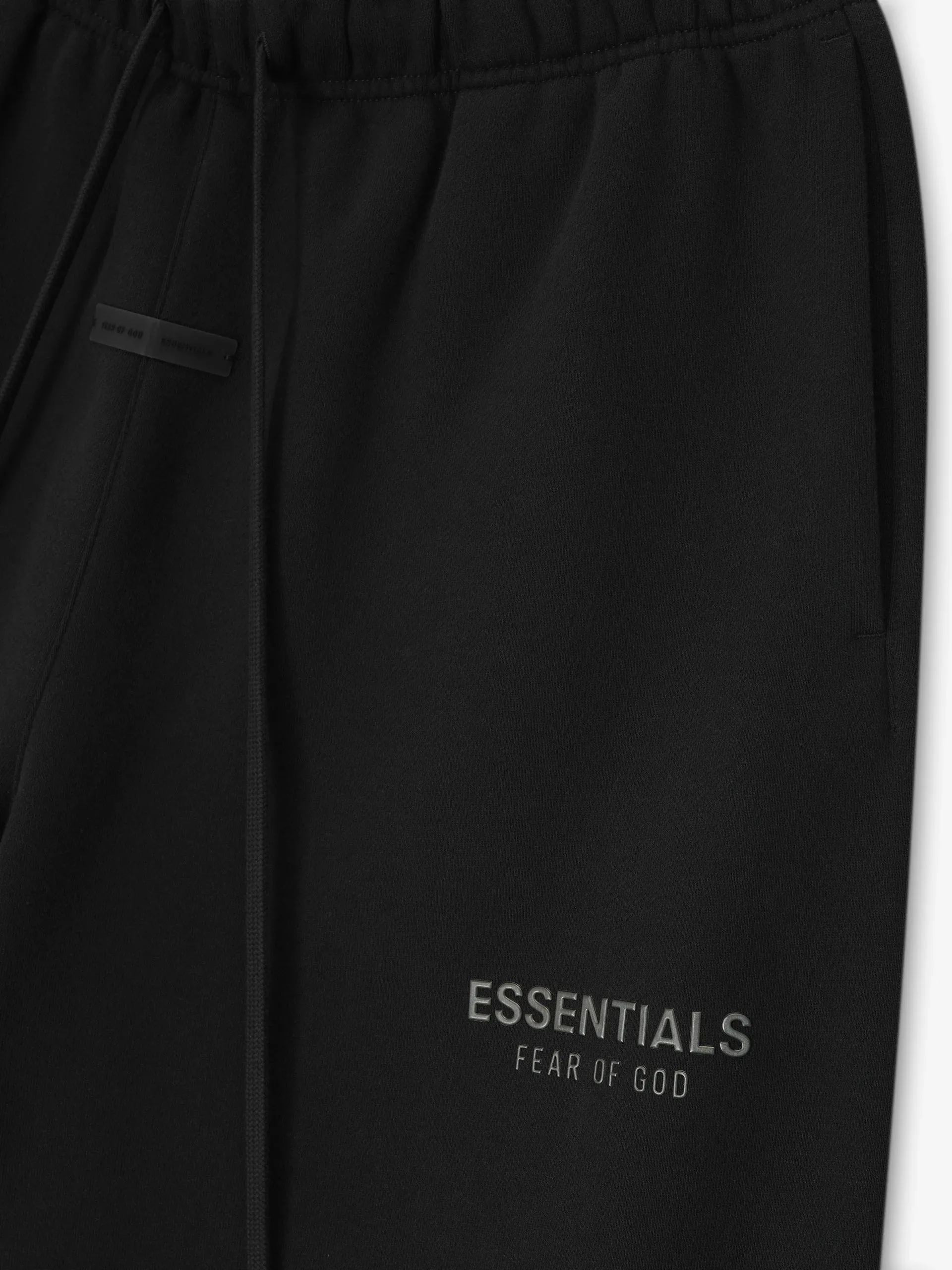SoftTouch RecycledPolyester Fear of God Essentials "Soccer Fleece Short" M - Jet Black