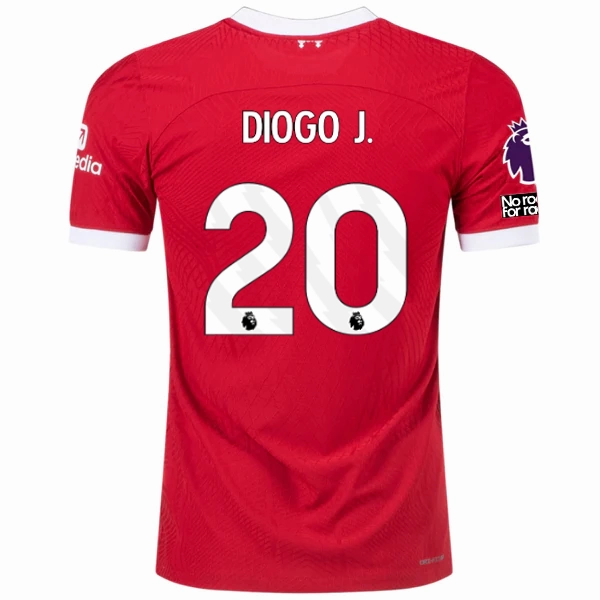 Nike Liverpool Authentic Diogo Jota Vaporknit Match Home Jersey w/ EPL   No Room For Racism 23/24 (Red/White) Lightweight Fabric