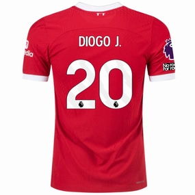 Oversized Fit Athletic Outfit Nike Liverpool Authentic Diogo Jota Vaporknit Match Home Jersey w/ EPL   No Room For Racism 23/24 (Red/White)