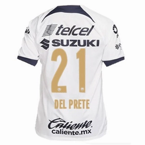 Classic Fit Outdoor Comfort Nike Pumas UNAM Gustavo Javier del Prete Home Jersey w/ Liga MX Patch 23/24 (White/Obsidian)