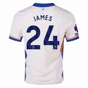 Laser Cut Vents Layer Base Nike Chelsea Reece James Away Jersey w/ EPL   No Room For Racism Patches 24/25 (Guava Ice/Rush Blue)