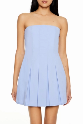 Fit & Flare Mini Length Tube Dress - Blue LightweightMaterial Daily Confidence