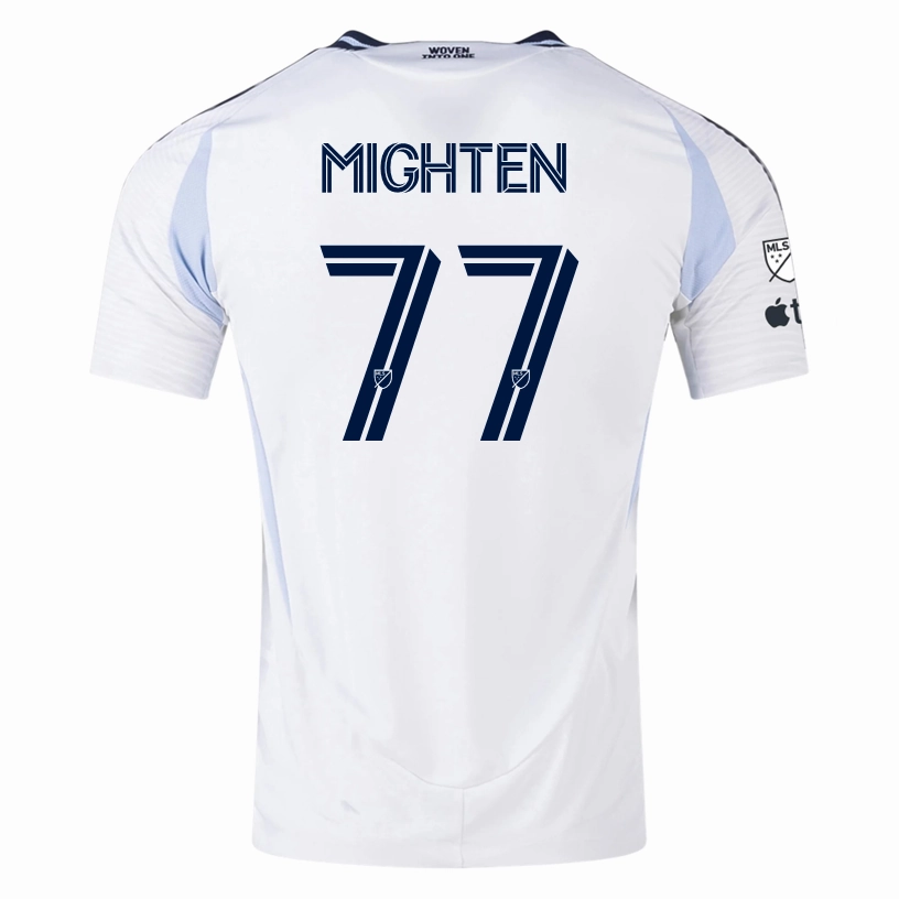 adidas San Diego FC Authentic Alex Mighten Away Jersey 25/26 w/ MLS & Apple Patch (White) Comfort Performance Silky Smooth