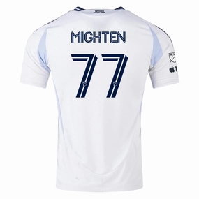 adidas San Diego FC Authentic Alex Mighten Away Jersey 25/26 w/ MLS & Apple Patch (White) Comfort Performance Silky Smooth
