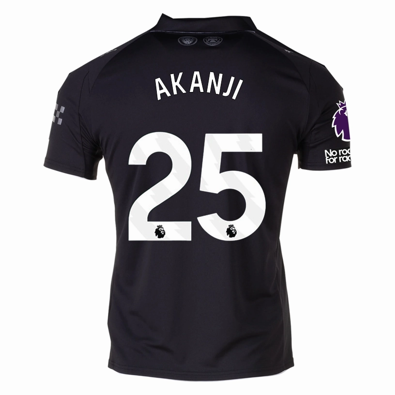 Motion Line Puma Akanji Men's Manchester City Away Jersey 25/26 w/ NRFR   EPL Patches (Puma Black)