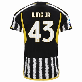 Anti Fade Technology Airflow Channel Panels adidas Iling Jr Juventus Home Authentic Jersey 23/24 w/ Serie A Patch (Black/White)