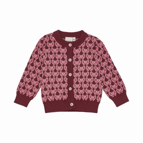 Moisture Wicking Layer Floess Nova Cardigan, Bordeaux Bow