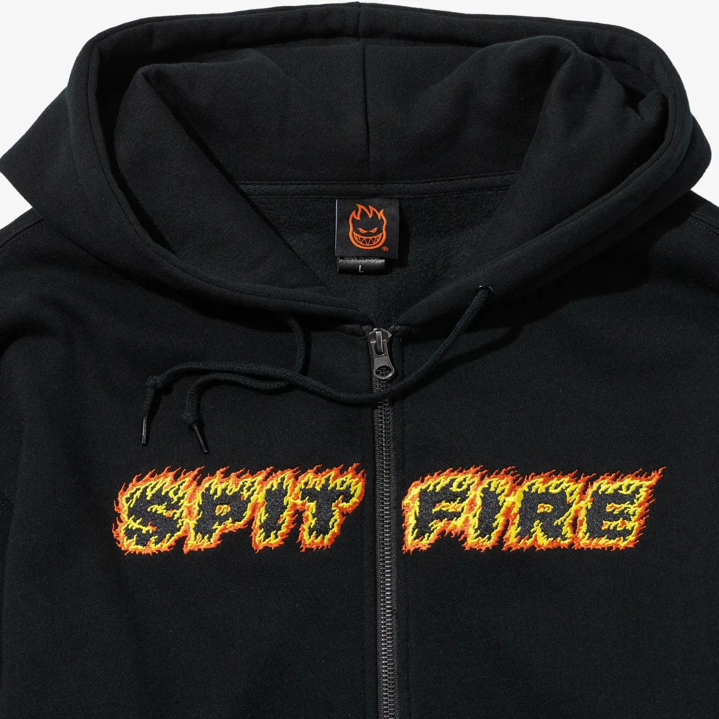 Flames Script Zip Hoodie (Black) product cycling suitable endurance