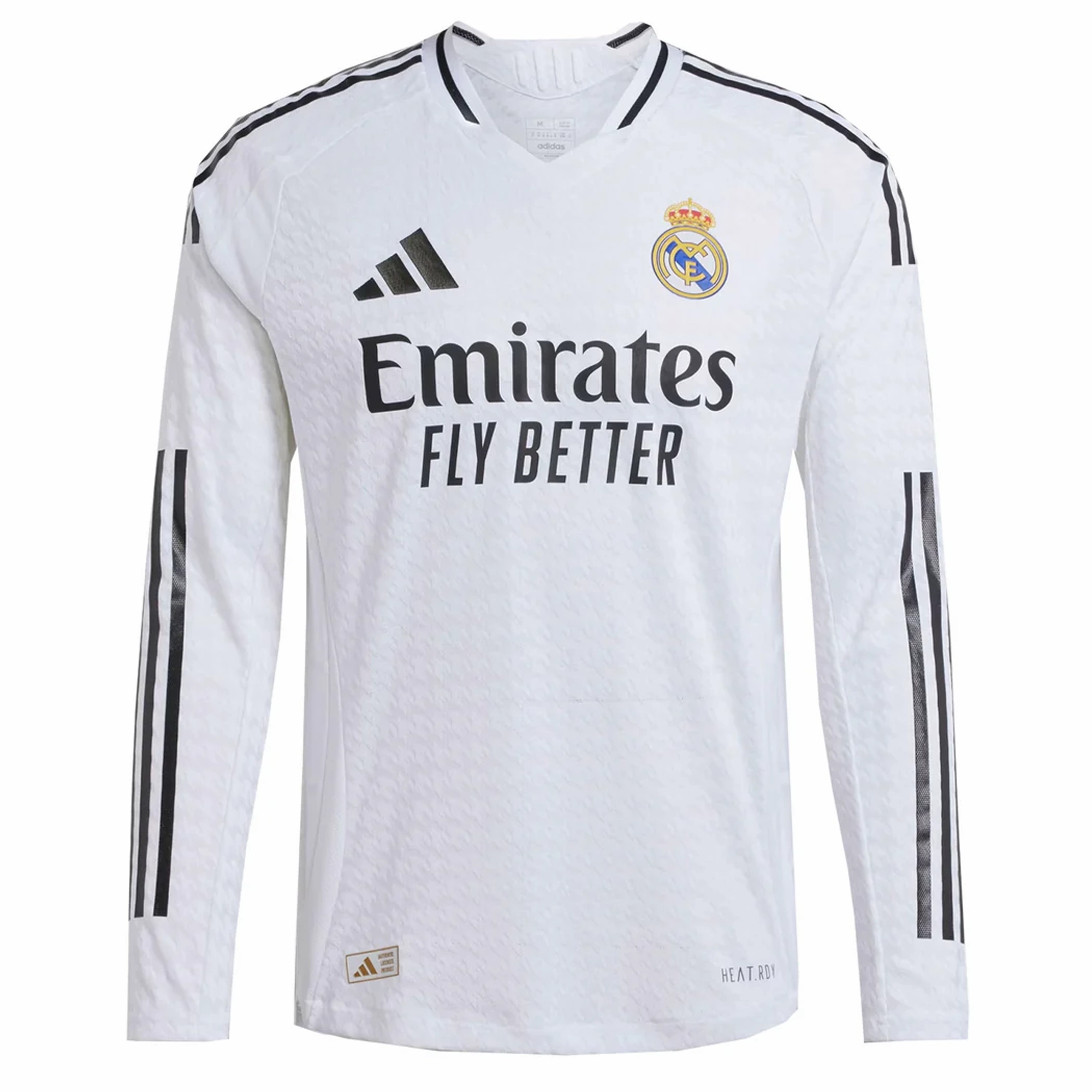 Heat Transfer Labels adidas Real Madrid Authentic Long Sleeve Home Jersey 24/25 (White)