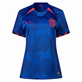 Anti Microbial Fiber Blend Quick Evaporate Technology Nike Womens United States 4 Star Away Jersey 23/24 (Hyper Royal/Loyal Blue)