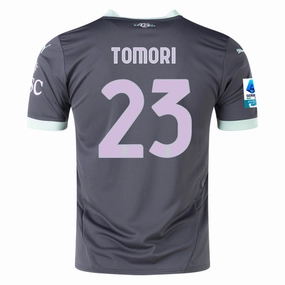 Puma AC Milan Fikayo Tomori Third Jersey w/ Serie A Patch 24/25 (Shadow Gray/Fresh Mint) Reinforced Neckline Sharp Cut