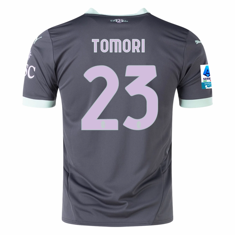 Breeze Control Puma AC Milan Fikayo Tomori Third Jersey w/ Serie A Patch 24/25 (Shadow Gray/Fresh Mint)