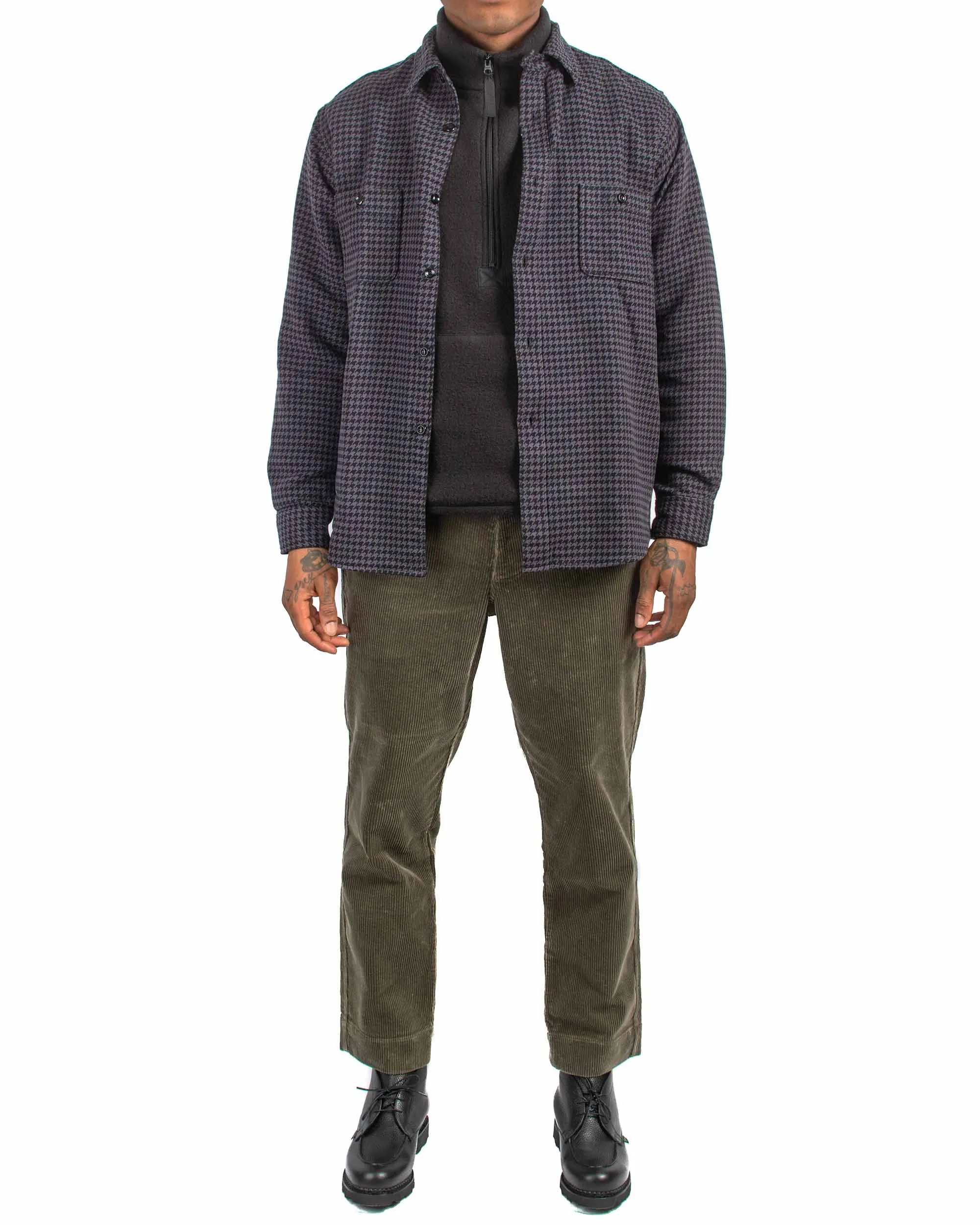 Custom Fit The Real McCoy's MS21102 8HU Houndstooth Flannel Shirt Chale